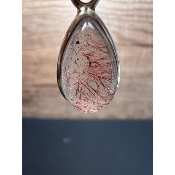 NEW Lepidocrocite super 7 teardrop sterling silver pendant 3.56 grams - Picture 9 of 10
